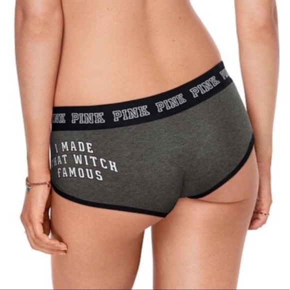 New Victoria’s Secret PINK Logo Boyshort Panties - Large - Halloween 2018 - Picture 1 of 2
